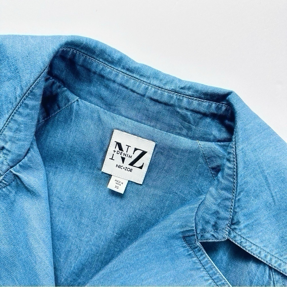 NEW Nic + Zoe Women’s Denim Femme Trench Coat - Picture 7 of 9